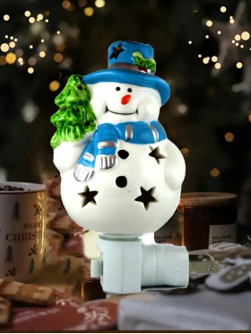 Porcelain Snowman Night light with Gift Box 